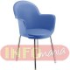 Cadeira Gogo 4 ps cromada com brao azul