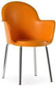 Cadeira Gogo com brao cromada laranja