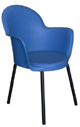 Cadeira Gogo com braos base epxi preto azul